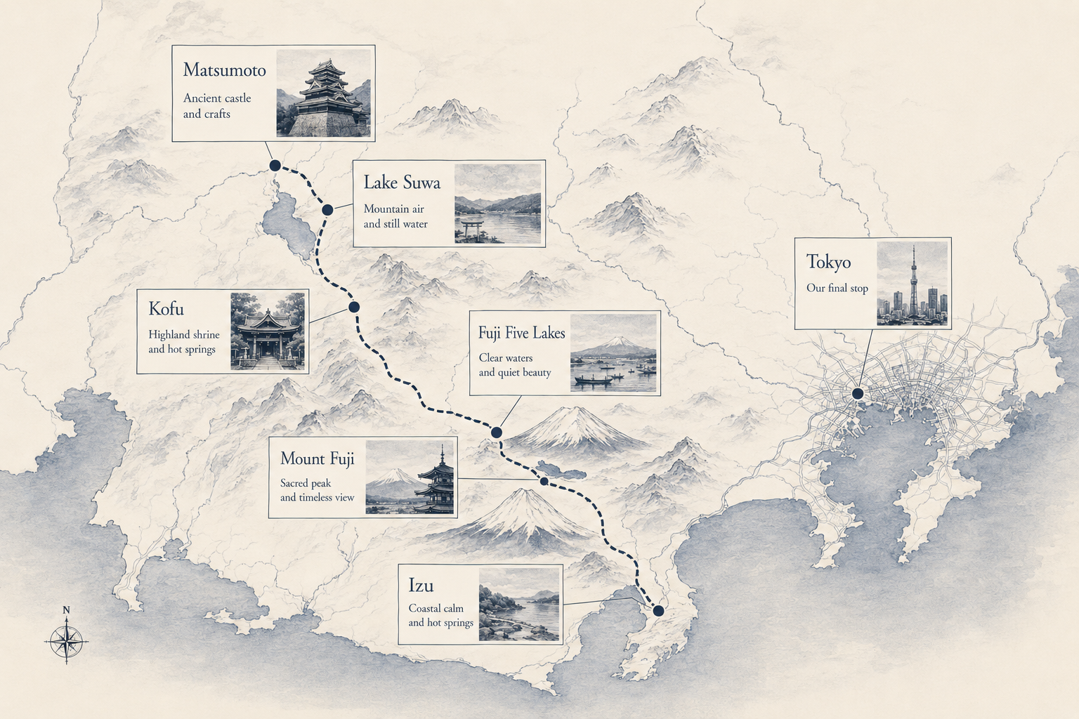 Japan retreat route map